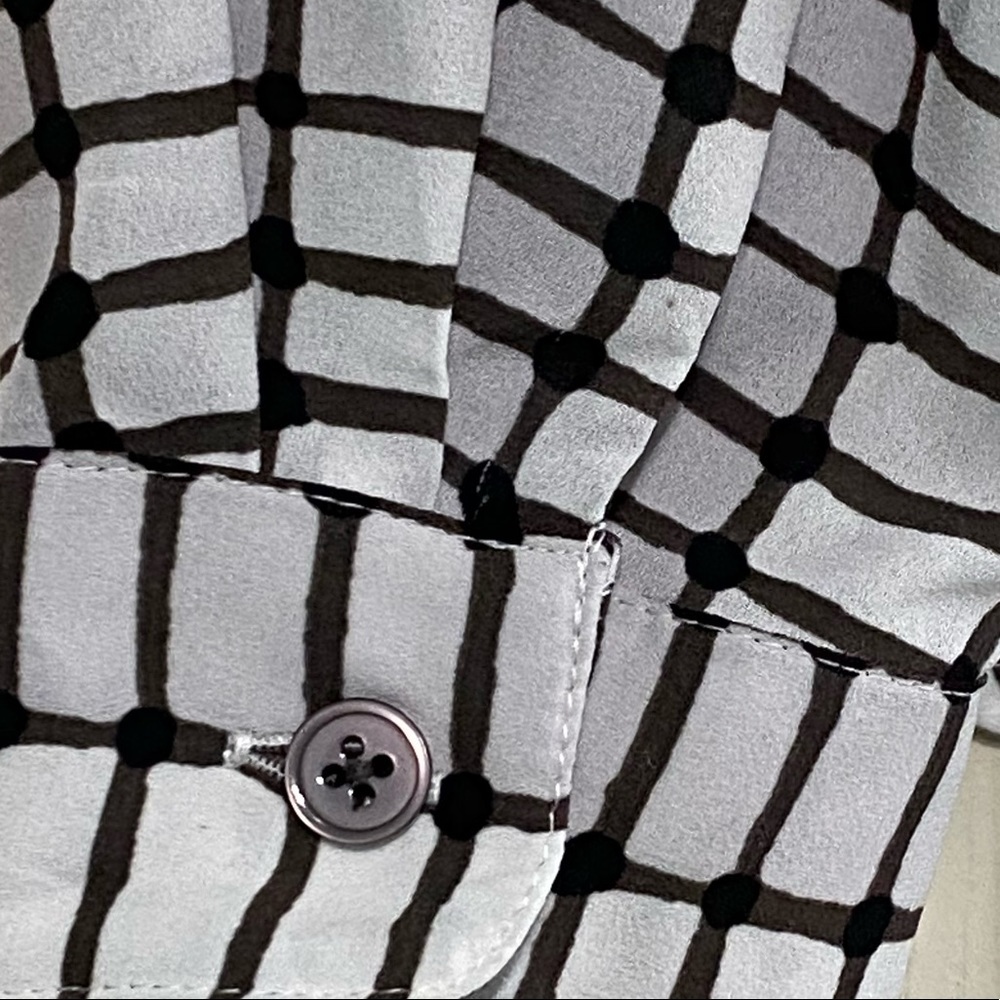 Loft Printed Collared Button Down Long Sleeve M - image 3